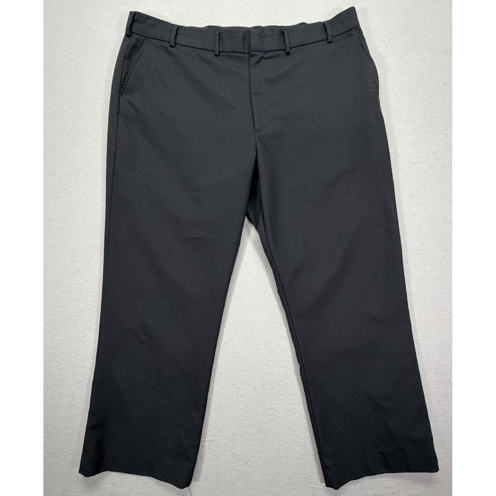 Edwards Mens Dress Pants Regular Fit Black Polyester Trousers W44 L30